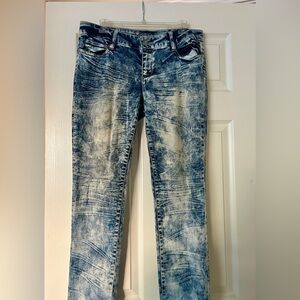 Decree Super Skinny Acid Wash Jeans